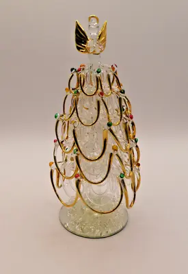 VTG Spun Glass Christmas Tree Gold Garland Colored Ornaments Angel Topper • $19.80