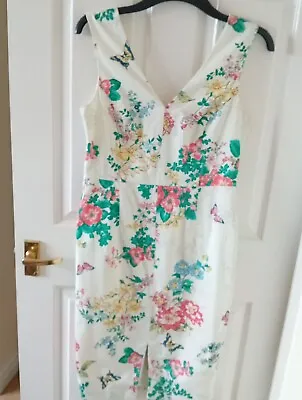 Oasis Size 12 Floral Pattern Dress With Butterflies • £9.99