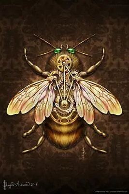 Steampunk Bee By Brigid Ashwood Cool Wall Decor Art Print Poster 24x36 • $14.98