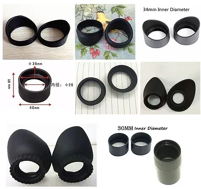 2 PCS Eyepiece Rubber Eye Shield Eye Guards Eye Cups For Microscope Telescope • £16.79