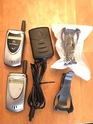 Lot Motorola V Series V60 I (T) / V60i(T) - Silver AT&T Rare TDMA Flip Phone 60T • $60.23