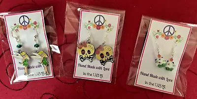 New 3 Pair Handmade Earring  Tinkerbell Cupcakes And Monster High Skull • $9.99