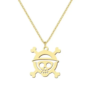 One Piece Luffy Skeleton Anime Charm Necklace NWT 18K Gold Plated Silver Gold • $12