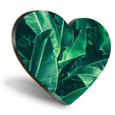 £3.99 • Buy Heart MDF Coasters - Green Banana Leaves Tropical  #14042