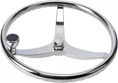 Stainless Boat Marine Steering Wheel 3 Spoke 13-1/2  Dia With 1/2 -20 Nut • $58.99