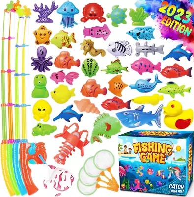 Magnetic Fishing Game Pool Toys For Kids - Bath Outdoor Indoor Carnival Party Wa • $41.92