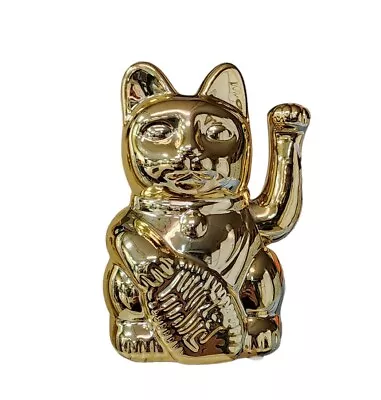 Japanese Beckoning Cat Maneki Neko Vintage Tradition Lucky Charm Gold Bank • $25