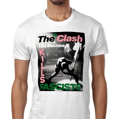 The Clash T-shirt THIS MACHINE KILLS FASCISTS London Calling Woody Guthrie Quote • £16.49