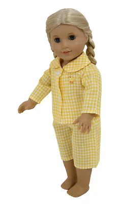 £6 • Buy Yellow Gingham Pjs For Chad Valley 18 Inch Design A Friend Doll By Frilly Lily