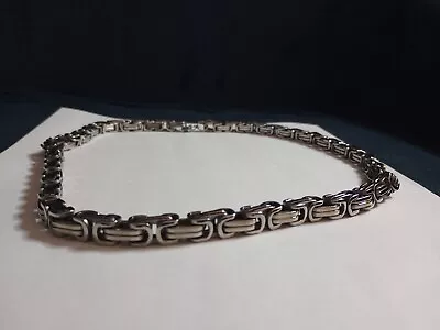 Stainless Steel Chunky Chain - 24  Long 1 And 1/2  Around Byzantine Link Design • $16