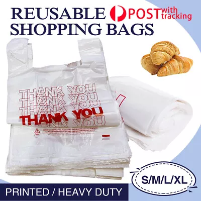 (UP TO 1000pcs) Reusable Large Recyclable Singlet Shopping Carry Bags S/M/L/XL • $18.71