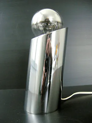 Lamp Vintage 1970 Cylinder Slanted Space Age 70s Metal Chrome Seventies • $288.63