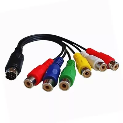 10 Pin And Video DIN Cable S-Video 10Pin To 6RCA Female Cable RGB • $19.37