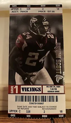 2004 Minnesota Vikings Vs Atlanta Falcons Ticket Stubs August 20 2004 • $7