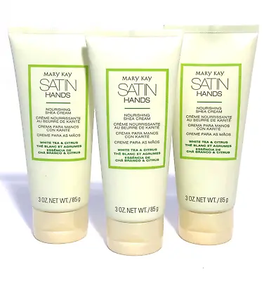 Mary Kay Satin Hands~white Tea And Citrus~nourishing Shea Cream~lotion~lot Of 3! • $26.99