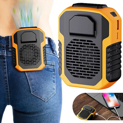 $20.96 • Buy 3 Spreed Waist Clip Fan 6000mah Hands-free Wearable Necklace Fan USB Belt Fan