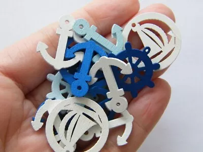 40 Nautical Charms Random Mixed Wood FF686 • £2.30