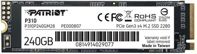 £19.98 • Buy Patriot P310 240GB M.2-2280 PCIe 3.0 X4 NVMe SSD