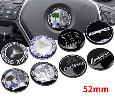 For Car 3D Emblem 52mm Steering Wheel Logo Badge Cover Sticker ABS • $10.99