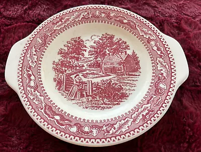 Royal China  Memory Lane  Red / Pink 8  Handled Plate • $11.50