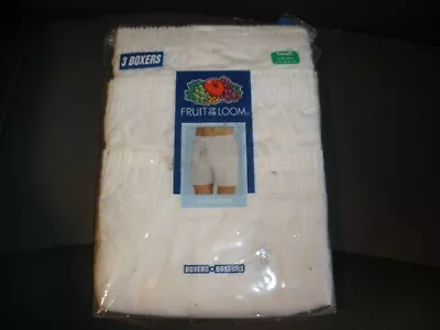 NEW Vintage 2006 Fruit Of The Loom Set Of 3 White Boxers Small 30-32 In. • $24.29