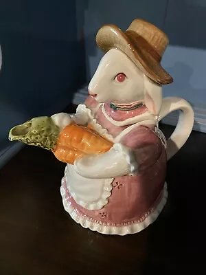 Mary Ann Baker Otagiri Ceramic Teapot Rabbit With Carrot Bunch Spout • $27.50