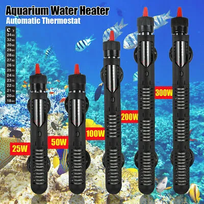 US Aquarium Water Heater 100W-200-300W Submersible Fish Tank Thermostat Heating • $13.59