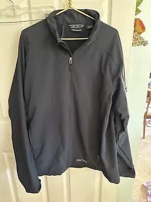 Marmot Jacket Mens XXL Black Softshell Coat Full Zip Fleece Lined Pockets Cinch • $26