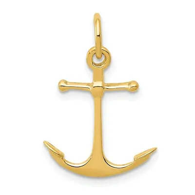 Real 14kt Yellow Gold 3D Anchor Charm • $82.54
