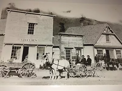 Vtg  1800's Matted Photo Wolf Creek Saloon Grocery Store Nr Helena Montana Print • $17.95