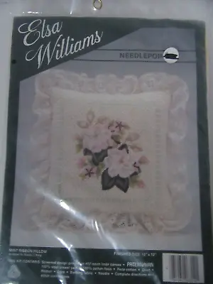 Elsa Williams Needlepoint Kit 12x12 Mint Rainbow Pillow Floral Flower • $32.79