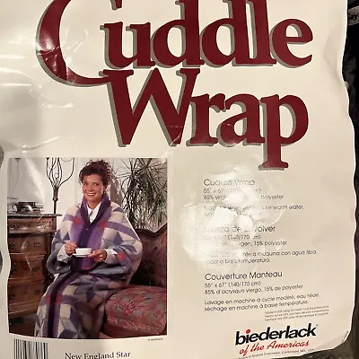 NOS  Biederlack  Vintage Cuddle Wrap 55”x67” Blanket Zipper New England Star • $59.99
