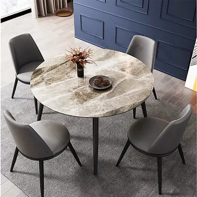 Marble Dining Table Breakfast Cafe Table 2-4 Seater Round Kitchen Bar Furniture • $149.90