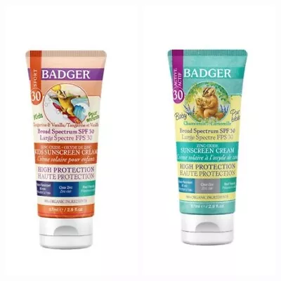 Set Of 2 Bagder Sunscreen SPF30 98% Organic Baby & Kids • £20