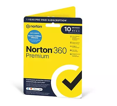 Norton 360 Premium + Utilities Ultimate 2024 10 Device 1 Year  Delivery By POST • £37.90