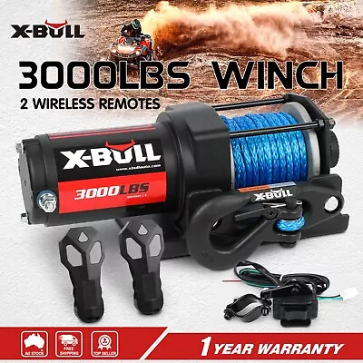 X-BULL 12V Electric Winch 3000LB ATV Winch Boat Trailer Winch Synthetic Rope 4WD • $149