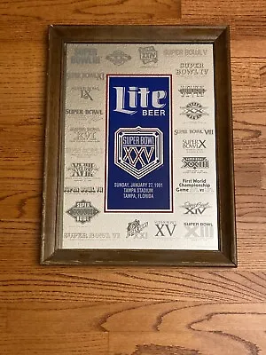 Miller Lite Beer Super Bowl XXV (25) Bar Mirror Giants Bills • $49.99
