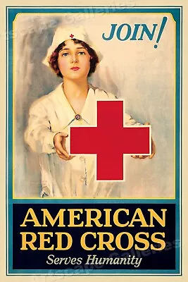 Join! American Red Cross 1916 World War I Medical Aid Poster - 24x36 • $25.95