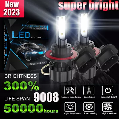 2x H13 9008 LED Headlight Bulbs Hi-Low Beam For Ford F150 2004-2014 F-250 F-350 • $16.88