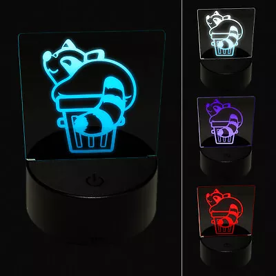 Fat Raccoon Sitting In Trash Can 3D Illusion LED Night Light Sign Lamp • $19.99