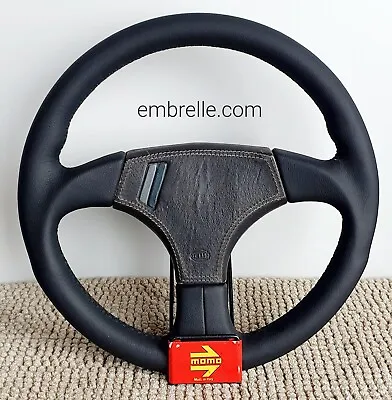 MOMO Hella Authentic Leather Steering Wheel 360mm RARE BMW E30 Honda Civic EE EF • $399.99