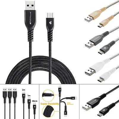 Strong BRAIDED USB-C Type C Sync Charger Cable For Sony Xperia 1 5 10 XA2 XA1 • £2.69