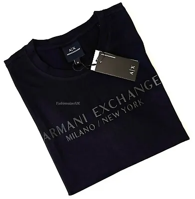 Armani Exchange Milano NY Men's Cotton Short Sleeve Crew Neck T-Shirt_ Black • £34.99