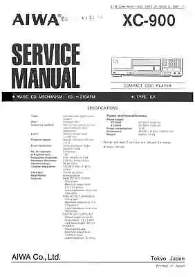 £12.86 • Buy AIWA XC-900 XC 900 - CD PLAYER - MANUAL SERVICE - MAINTENANCE REPAIR - English