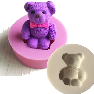 3D Teddy Bear Silicone Fondant Mould Cake Sugarcraft Chocolate Candy Icing Molds • £3.39