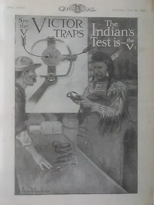 Victor Trap Advertising Poster1913  INDIAN'S TEST IS THE V  Philip Goodwin • $7.50