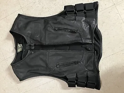 Icon Black Leather Regulator Vest Size Large - X- Large • $85.99