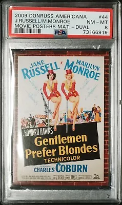 PSA 8 POP 2 2009 Jane RUSSELL Marilyn MONROE Material Worn Swatch MOVIE POSTER • $250