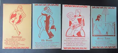 Lot Of 4 Old Vintage 1930's - Adult-Theme - XXX - Christmas Greeting Cards • $5.99