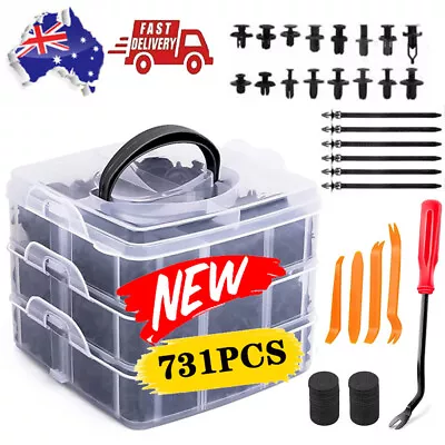 731Pcs Car Body Trim Clips Retainer Bumper Auto Panel Push Plastic Fastener Kit • $20.79